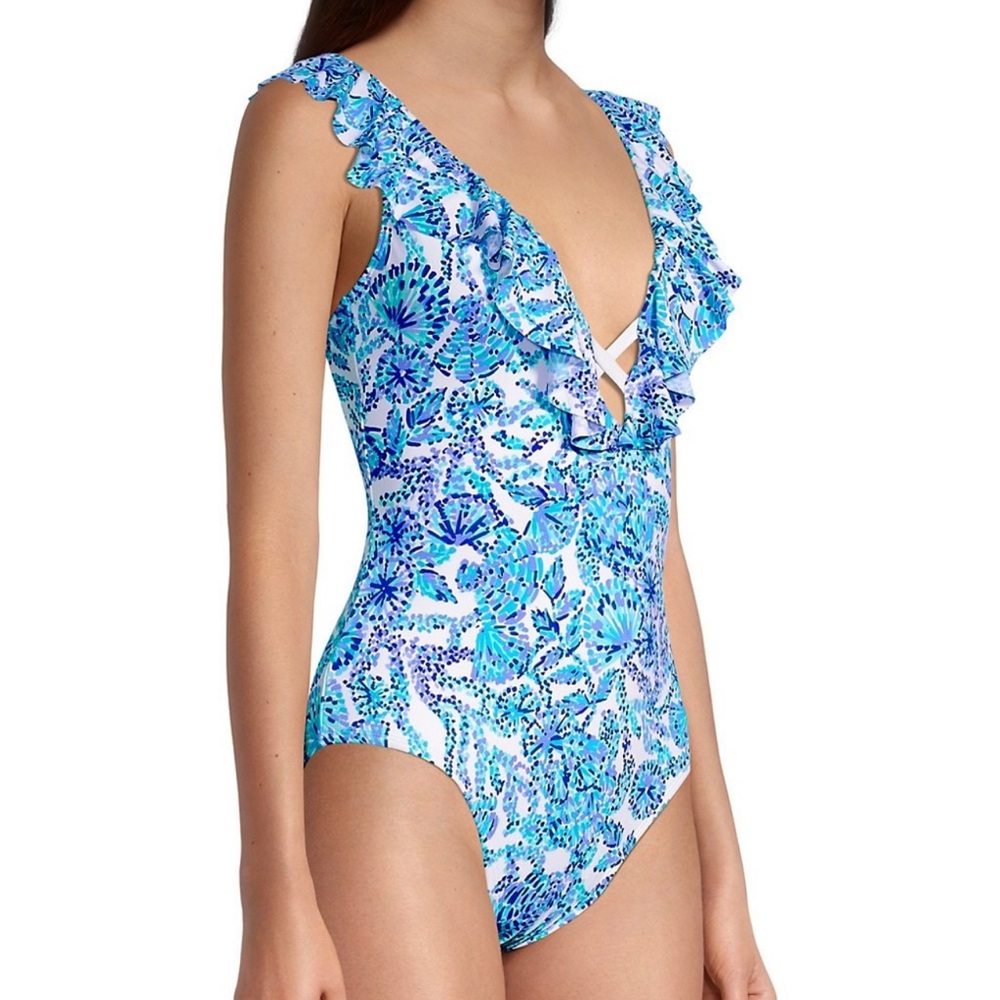 NWT Lilly Pulitzer Vivek Ruffled One-Piece Swimsuit